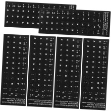 6 vellen waterdichte toetsenbordstickers met letters voor laptop en desktopachtergrond met letters voor toetsenborden