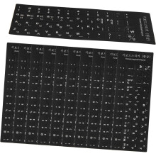 Computertoetsenbord Stickers voor computertoetsenborden, toetsenbordhoes, 10 stuks, stickers, zwart pvc-materiaal, laptop-snelkoppelingen, stickers
