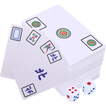 set draagbare Mahjong speelkaarten met 2 dobbelstenen, waterdicht reis Mahjong kaartspel