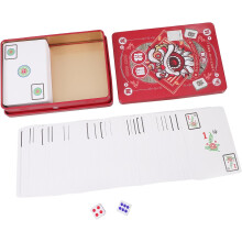 Draagbare Mahjong-spelset 144 kaarten Chinese Mahjong Poker met dobbelstenen voor reizen, kamperen en thuis