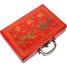 Mahjongset Houten Mahjongkoffer Handvat Vintage Stijl Houten Mahjong Opbergdoos