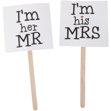 Fotohokje-accessoires voor bruiloften, Mr Mrs-fotoaccessoires op stokjes, aangepaste fotobanner voor bruiloften, bruiloftsdecoraties