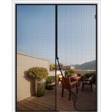 (Fit Door Size 72 x 80 Inch, Black) Magnetic Screen Door,Screen Door Mesh,Keep Bugs Out, Easy Install Works with Front Doors