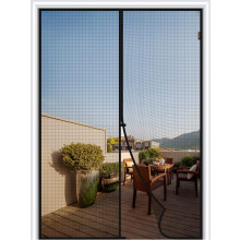 (Fit Door Size 60 x 80 Inch, Black) Magnetic Screen Door,Screen Door Mesh,Keep Bugs Out, Easy Install Works with Front Doors