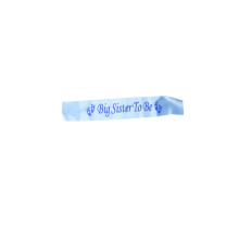 Babyshower sjerp Aanstaande moeder, grote zus, satijnen sjerp Feest sjerpen Voetafdruk sjerpen Babyshower decoratie Blauw
