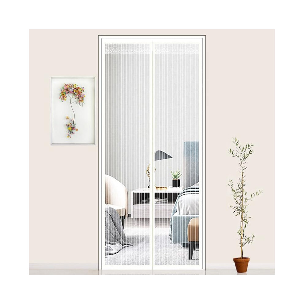 (White) Magnetic Fly Insect Screen Door Bug Mesh Curtain Anti Mosquito Net Seal Tape