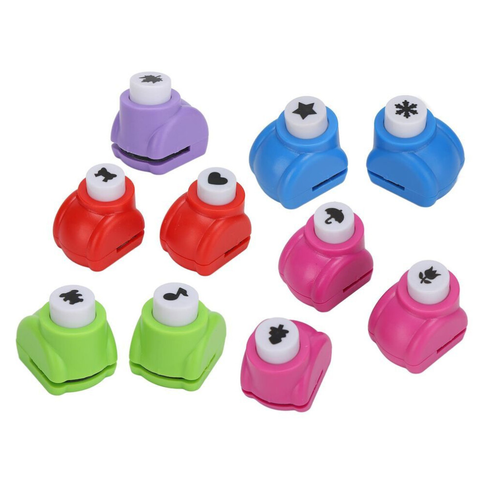 10pcs Hole Puncher Different Patterns Easy Operation Multifunctional Portable Punch Craft Set