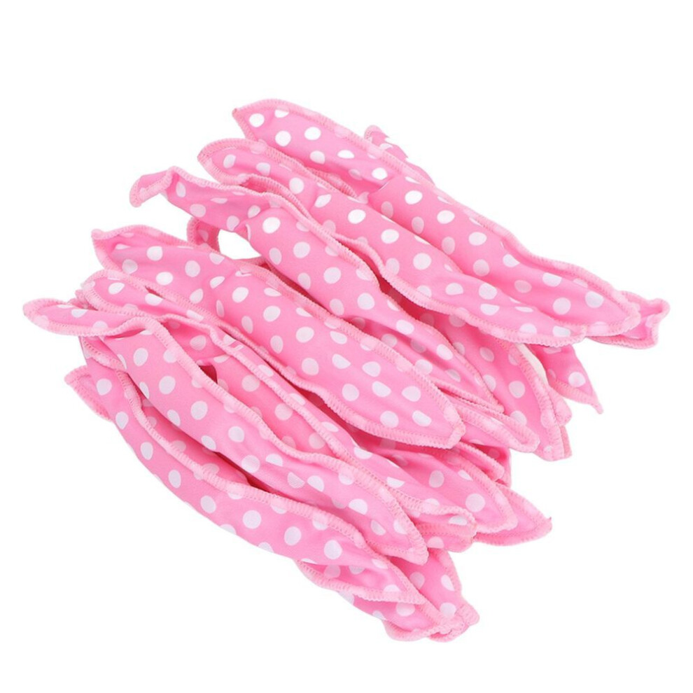 20pcs Hair Curler Rollers Flexible Soft Sponge Diy Night Sleep Hair Styling Tools Pink