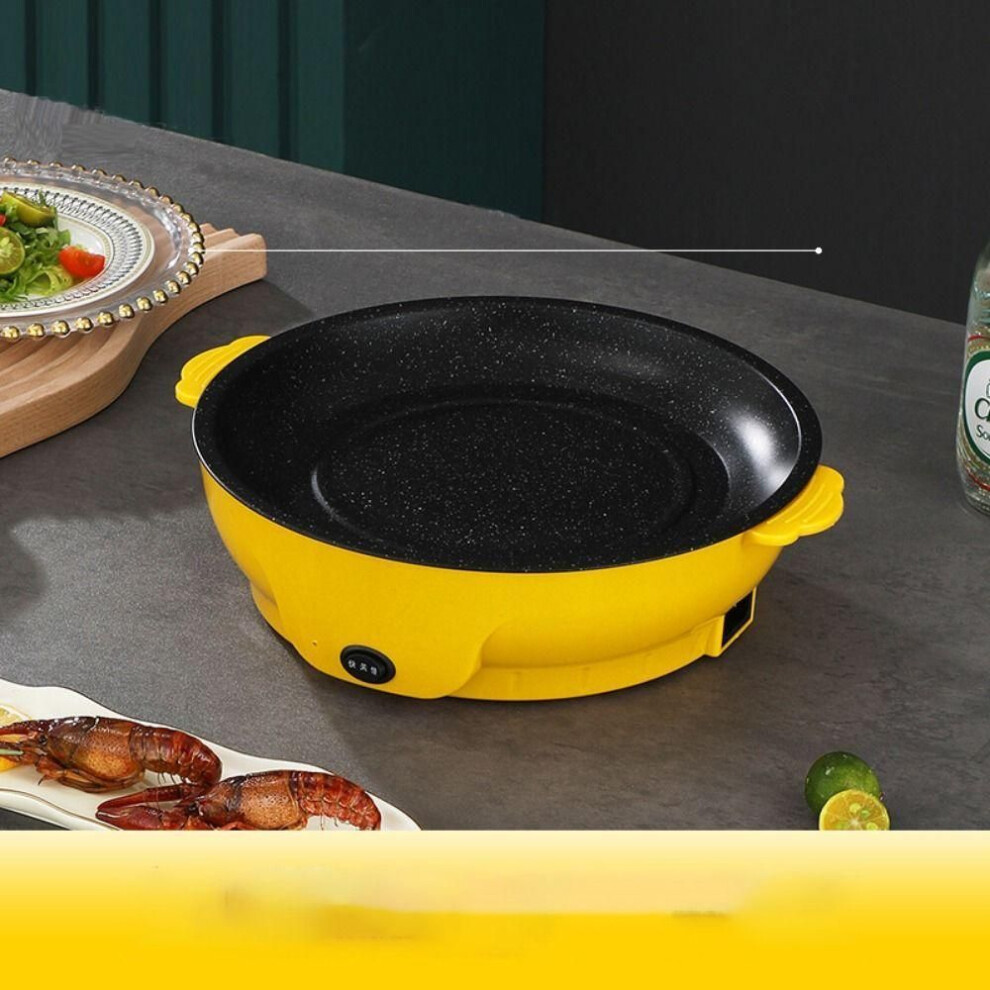 (yellow, 26cm) Small Pot Large Firepower Multi-functional Baking Tray Electric Grill Frying Pan Electric Cooker