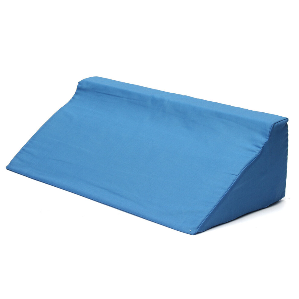 (Blue) Acid Reflux Foam Bed Wedge Pillow Leg Elevation Back Lumbar Support Cushions