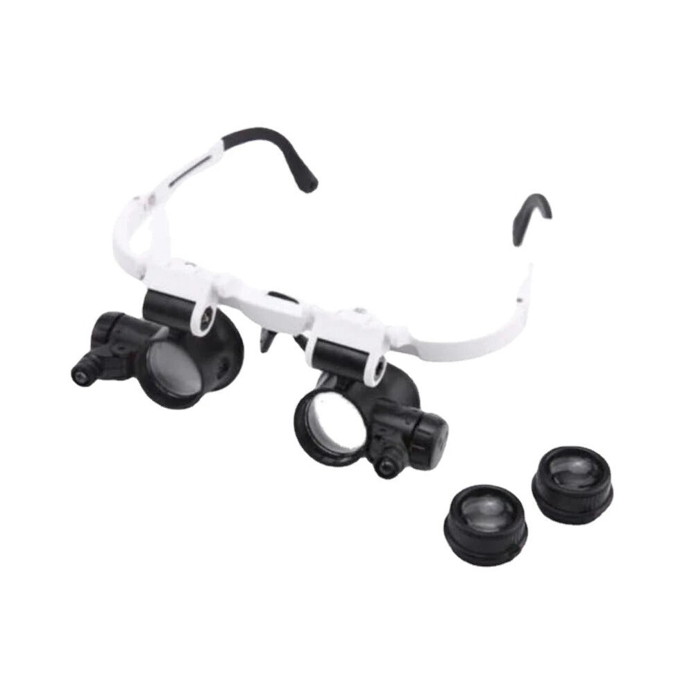 Greenzech White/Black Head Mounted Magnifying Glass