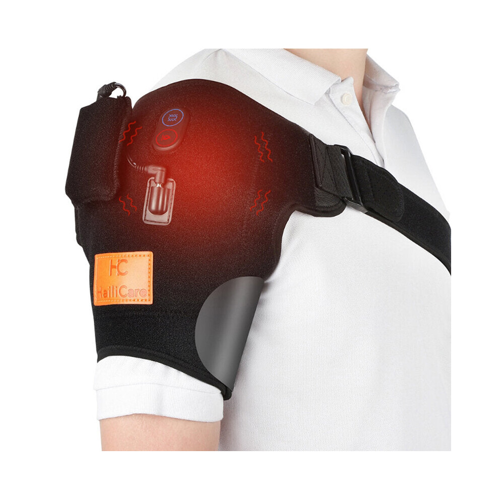 3 Modes Adjustable Heating Vibration Shoulder Support Brace Upper Arm Belt Wrap Sports Care Single Shoulder Neoprene Guard Strap