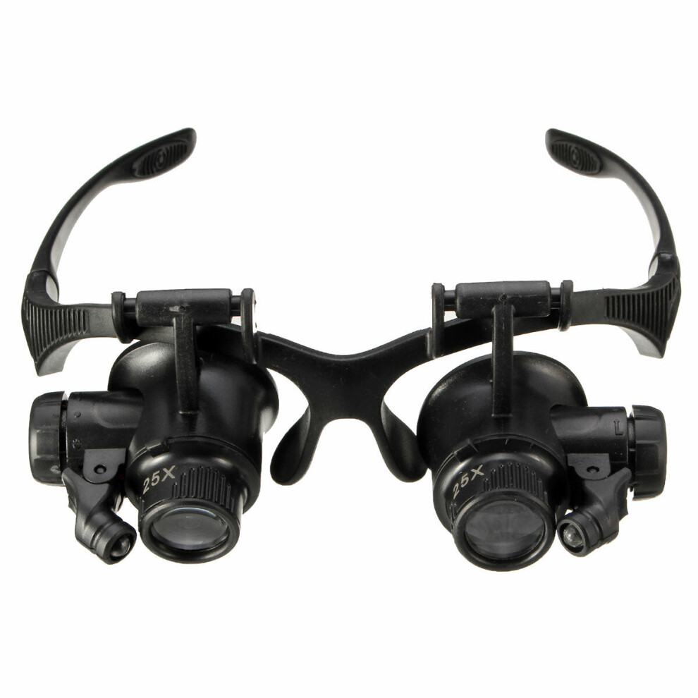 10X 15X 20X 25X Spectacles Glasses Led Lamp Magnifier Loupe Jewellery Maintain With 8Pcs Replacement 8727971255902