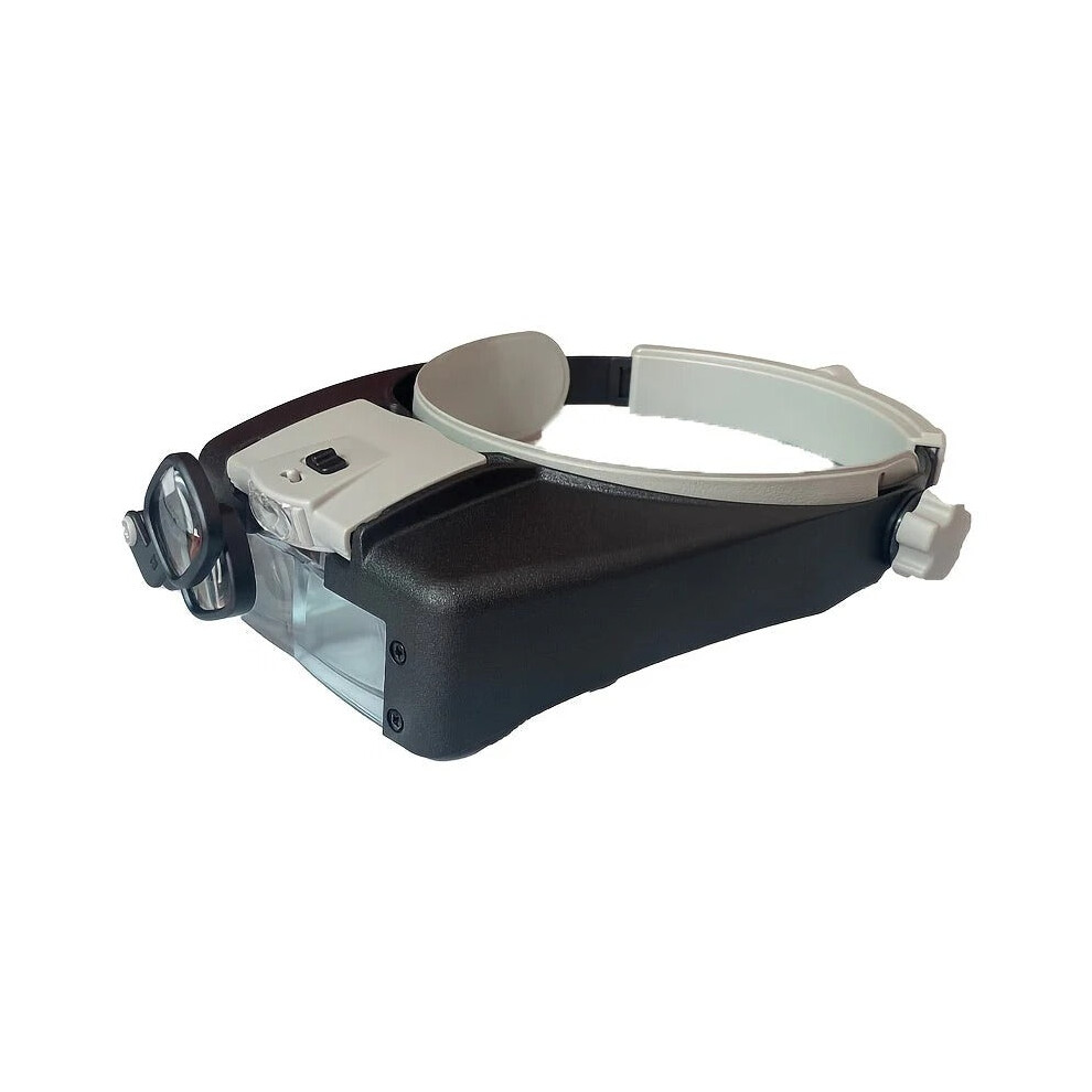 Head-mounted Magnifier With LED Light Interchangeable Mounts And Headband