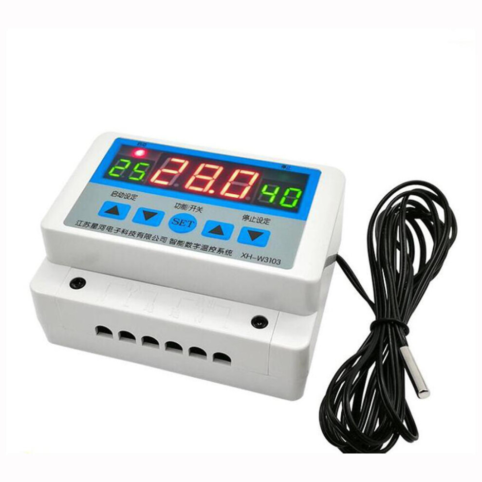 (DC12V) AC 220V DC 12V 24V Digital Thermostat 30A Thermometer Temperature Switch Wall Hanging Max 6600W