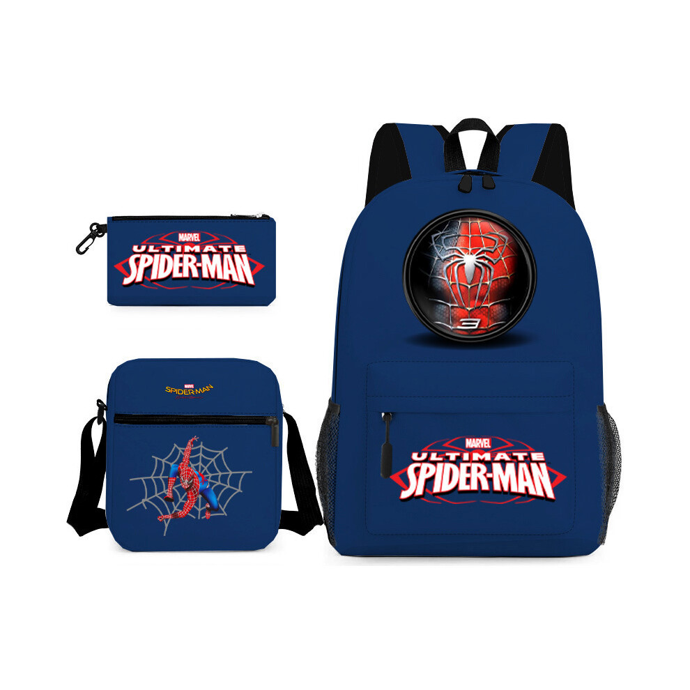 (10, Three-piece set) New animation Spider-Man hot stamping foreign trade schoolbag student schoolbag casual outdoor travel bag three-piece set-image-OPC-PGKTD65-NEW