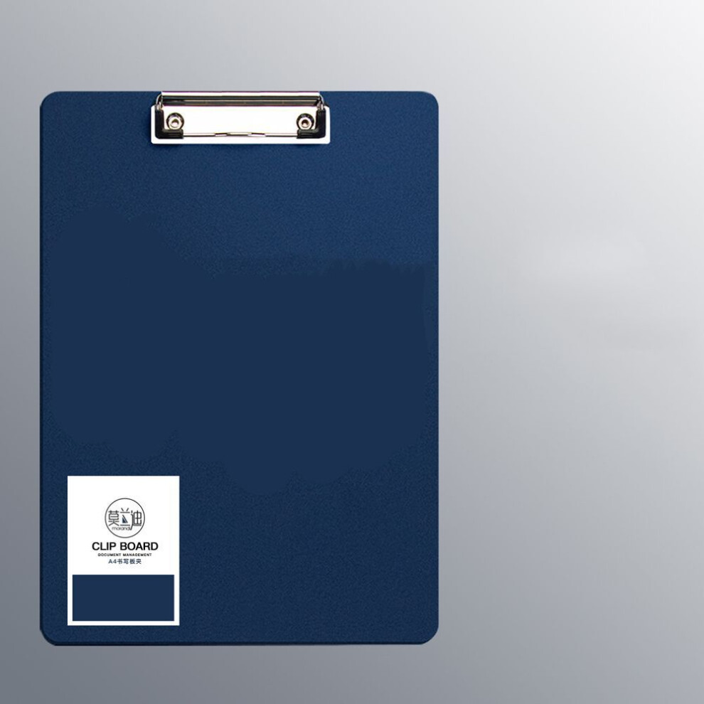 (dark blue-A4) Office Stationery Supplies Clip Board Writing Pad Splint Memo Clip Plastic Clipboard File Folder