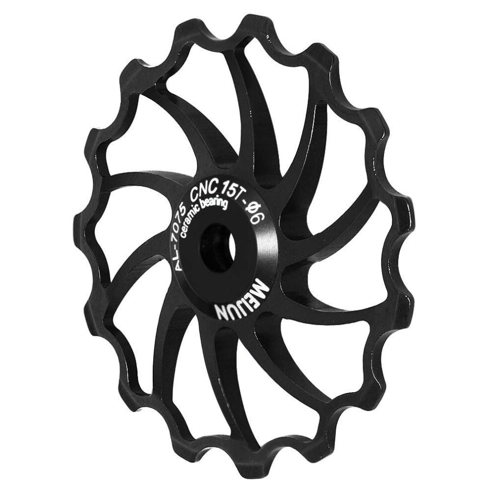 (black, 15T) 15t 16t Bicycle Parts Pulley Wheel Aluminum Zinc Zinc Alloy Bearing Guide Wheel Guide Roller Rear Derailleur