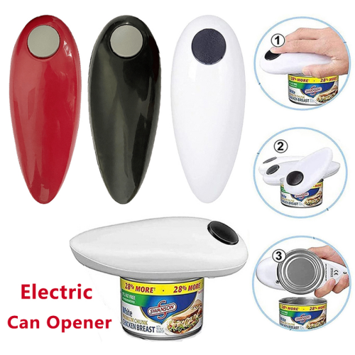 (Red) Electric Can Opener Automatic Bottle Opener Mini B 1