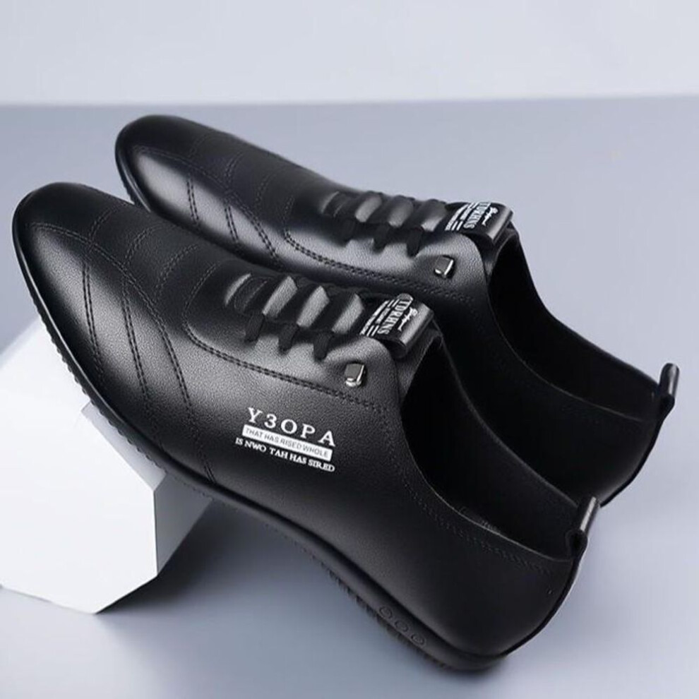 (black, 43) Men's Autumn Breathable White Slip-On Casual and Sports Shoes with Soft Sole
