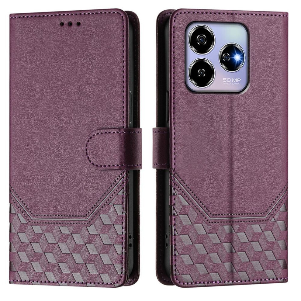 (dark purple, ZTE Axon 60 4G) Leather Case Wallet Durable Rfid Blocking Card Holders Shockproof Kickstand Protective Flip Cover For  Zte Nubia S 5g A403zt/zte Blade V70/z60 Ultra