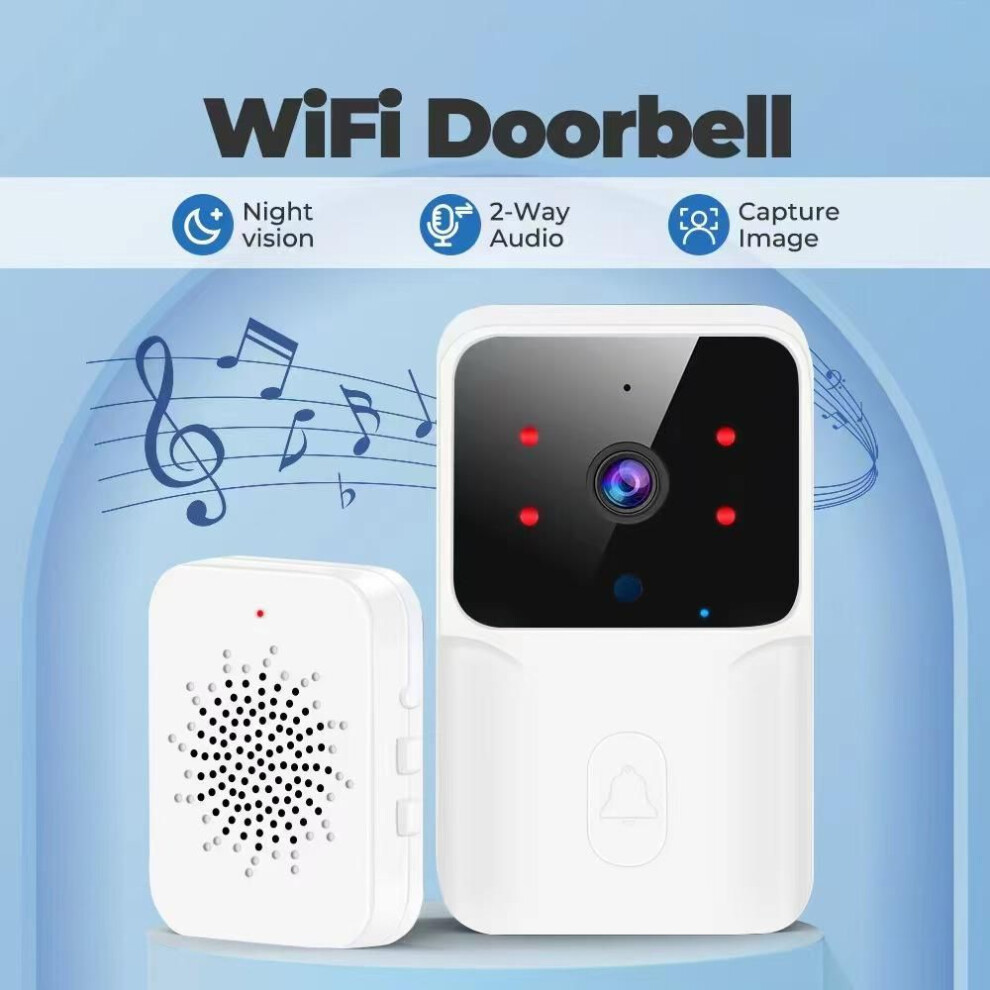 (white) Wifi Doorbell Wireless Intercom Doorbell Home Security Wifi Smart Video Call Door Bell With Camera
