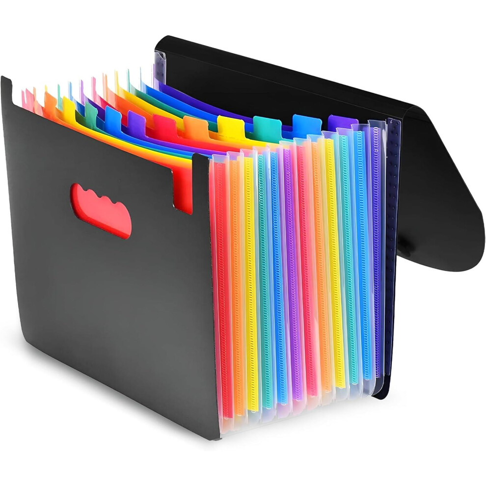 MantraRaj A4 Expanding File Folder 12 Pockets Durable Document Storage File Organizer with Dividers Waterproof Filing Folder