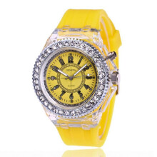 (yellow) 2023 Colorful LED Luminous Quartz Watch for Men & Women