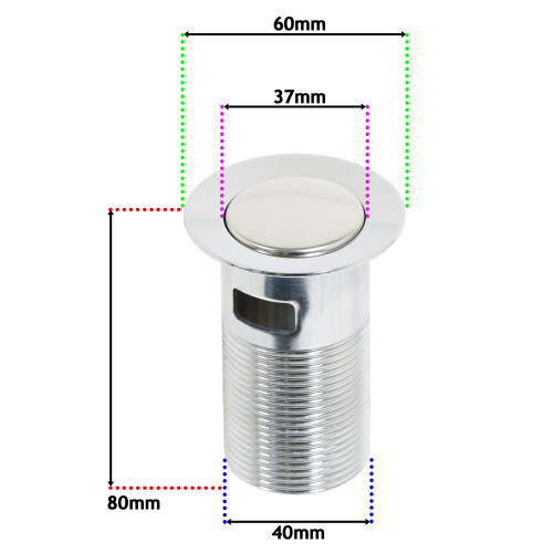 SPARES2GO Chrome Slotted Sink Basin Bathroom Kitchen Waste Flip Plug (1 1/4") 1