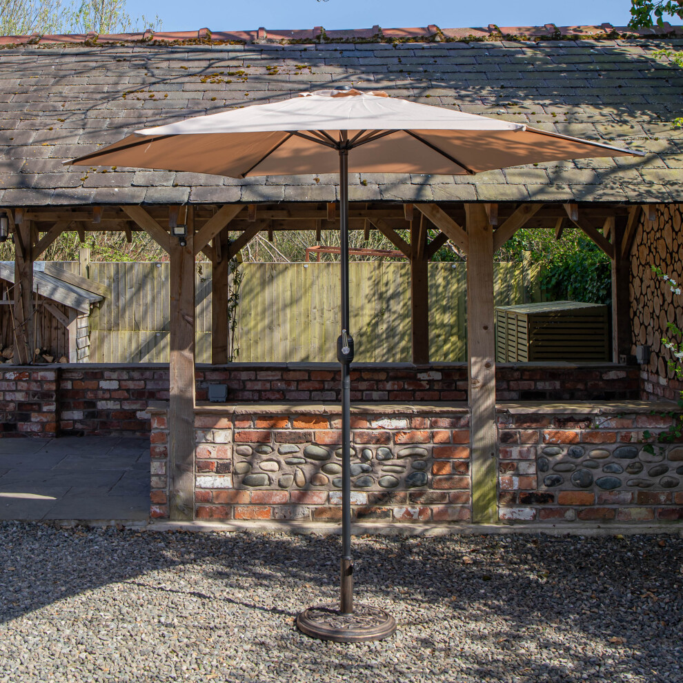 Samuel Alexander 2.7M Havana Garden Patio Parasol With Crank Handle In Beige