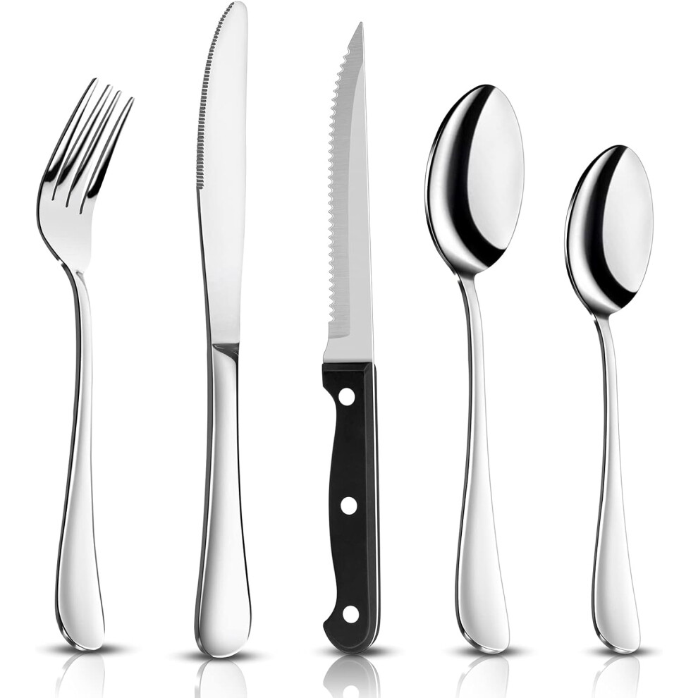 16 Piece Cutlery Sets and 4 Piece Steak Knives Silverware Flatware Set