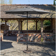 2.7m Havana Garden Patio Parasol with Crank Handle in Grey