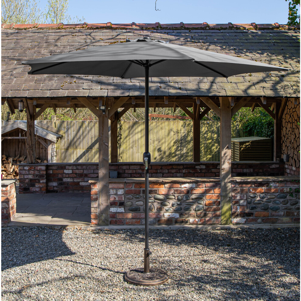 Samuel Alexander 2.7M Havana Garden Patio Parasol With Crank Handle In Grey