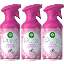 3 x 250ml Air Wick Pure Air Freshner Spray - Cherry Blossom