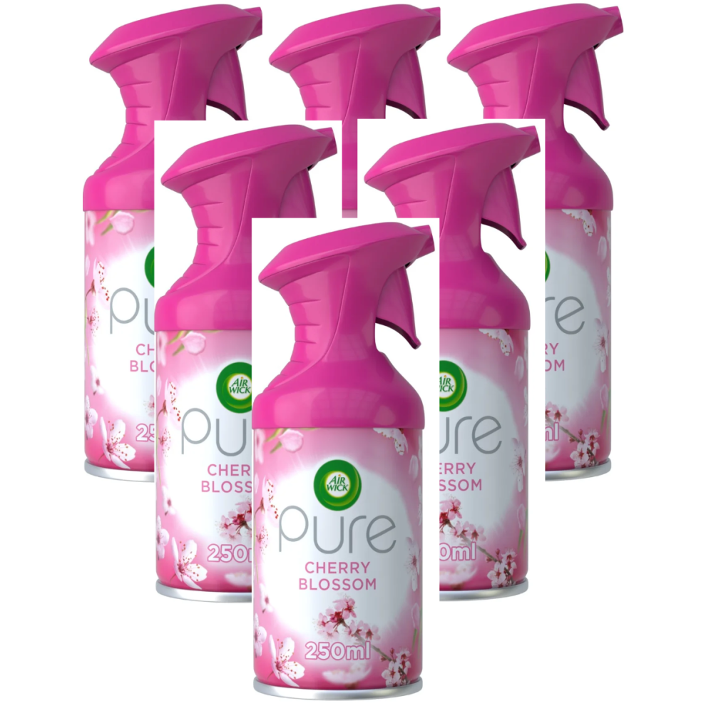 6 x 250ml Air Wick Pure Air Freshner Spray - Cherry Blossom