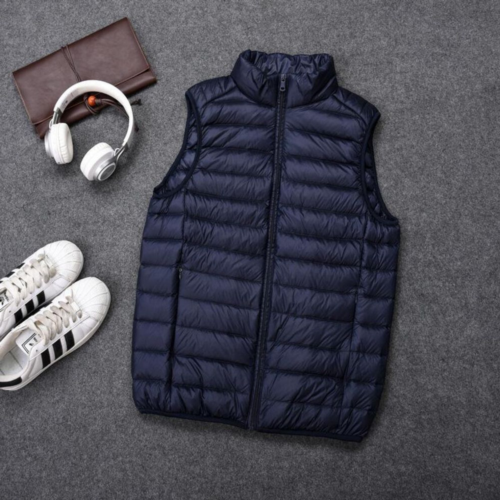 (navy blue, 7XL) Men's Ultra-Thin Plus Size Down Vest | Lightweight, Versatile Waistcoat for Inner and Outer Wear