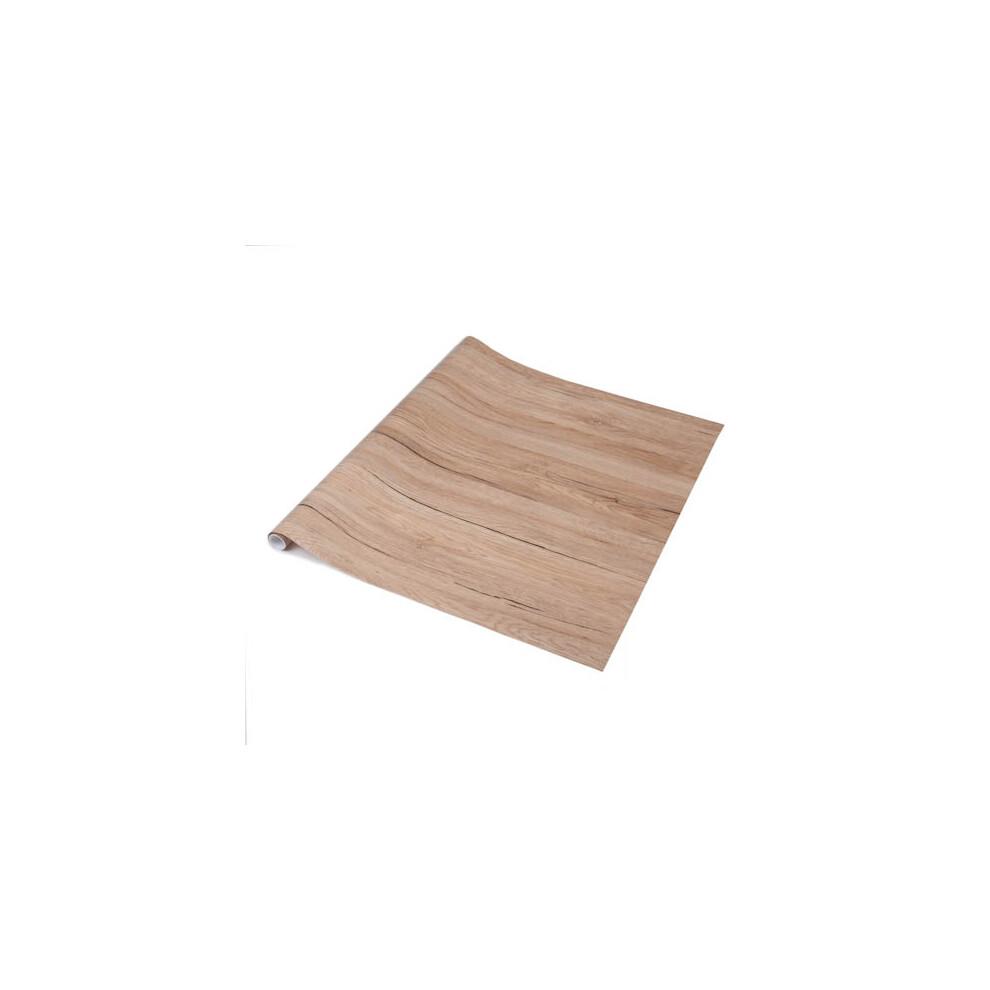 (90Cm, 10M) Sanremo Oak Sand Sticky Back Plastic Vinyl Wrap Film 5060578102211