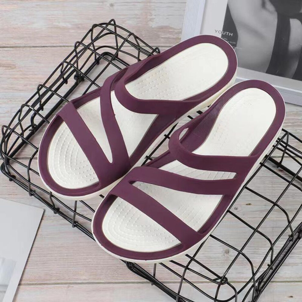 (purple, 39) Women's Trendy Korean Soft Sole Beach Sandals - Casual Summer Slippers