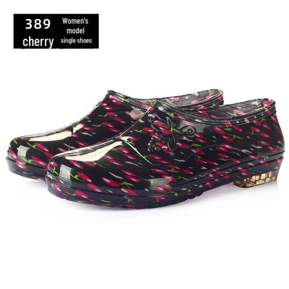 (cherry, 40) Women's Slip-On Non-Slip Rain Boots for Spring & Autumn - Perfect for Kitchen, Work, and Everyday Wear