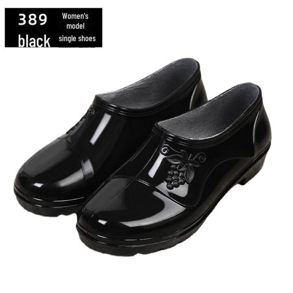(black, 39) Women's Slip-on Non-slip Rain Boots For Spring & Autumn - Perfect For Kitchen, Work, And Everyday Wear