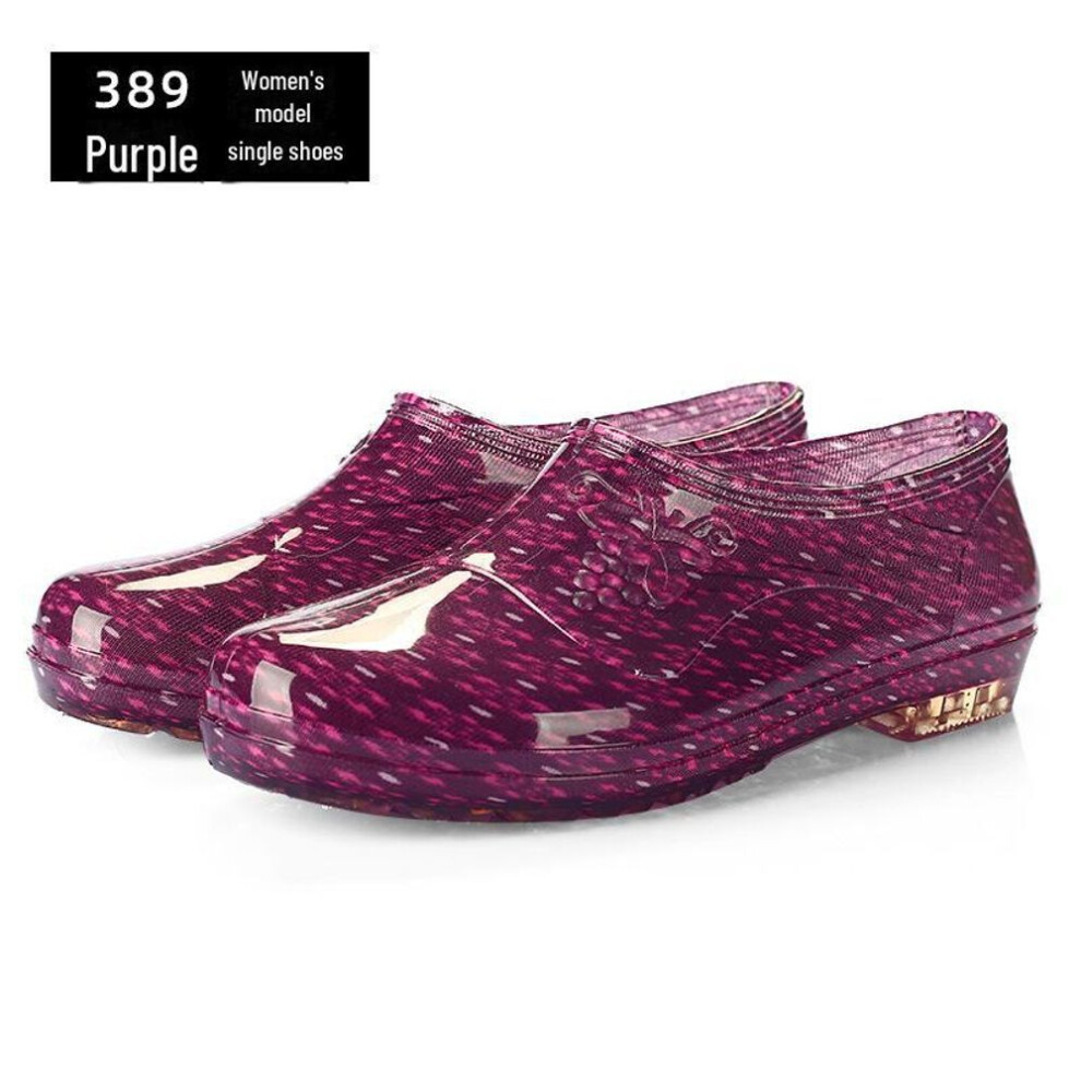 (purple, points, 37) Women's Slip-on Non-slip Rain Boots For Spring & Autumn - Perfect For Kitchen, Work, And Everyday Wear