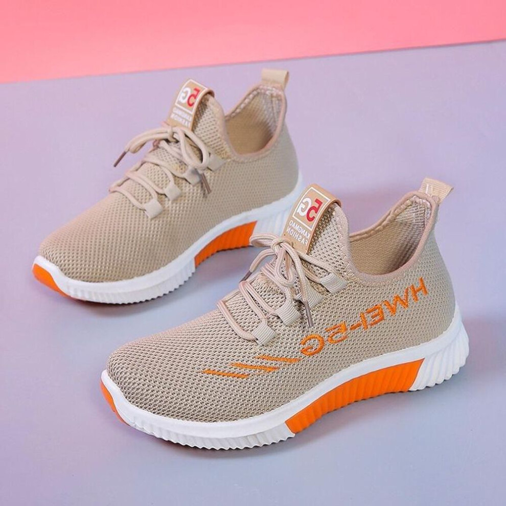 (khaki, 40) Lightweight Running Shoes Breathable Shoes Ladies Summer Cloth Shoes Mesh Sports Casual Shoes
