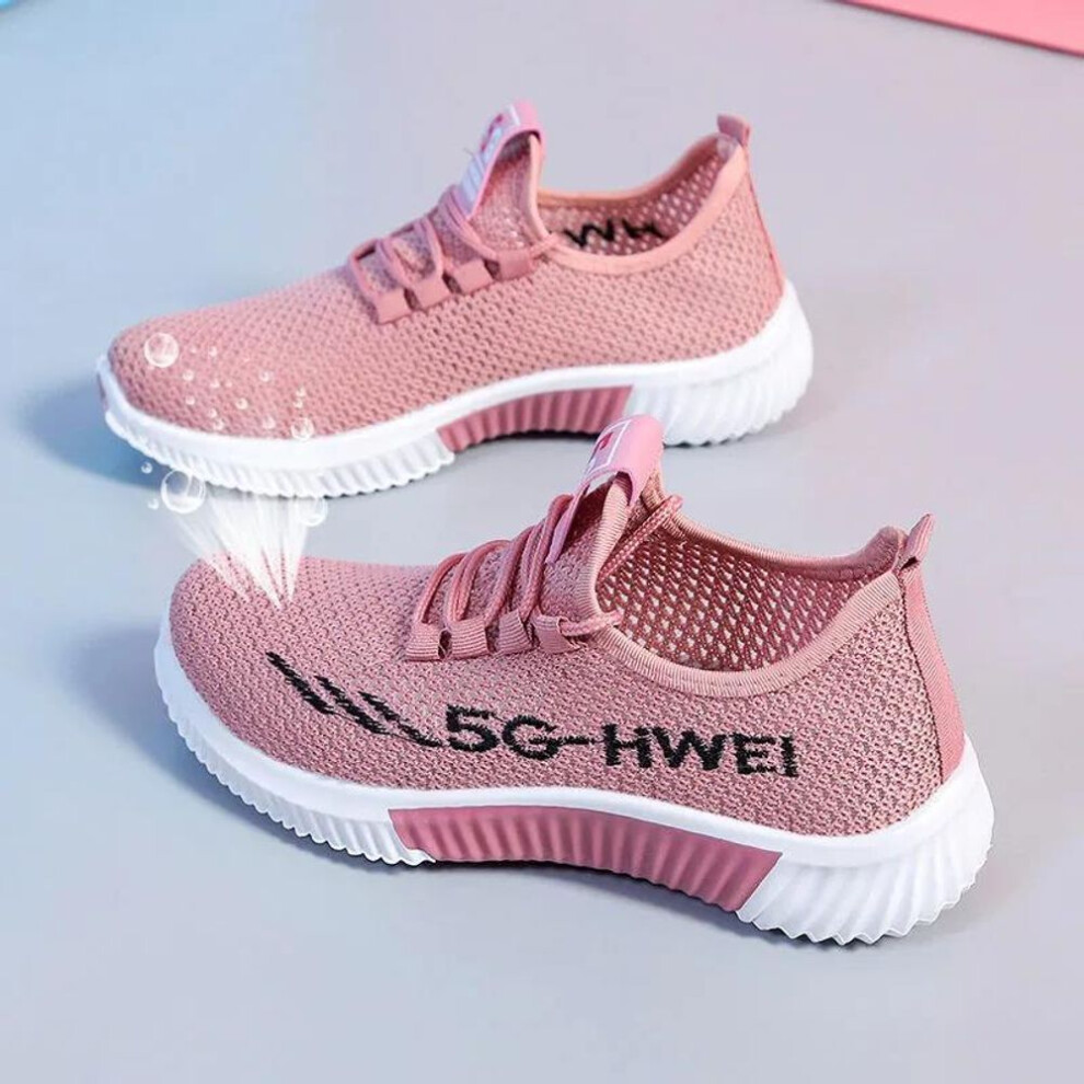 (pink, 38) Lightweight Running Shoes Breathable Shoes Ladies Summer Cloth Shoes Mesh Sports Casual Shoes
