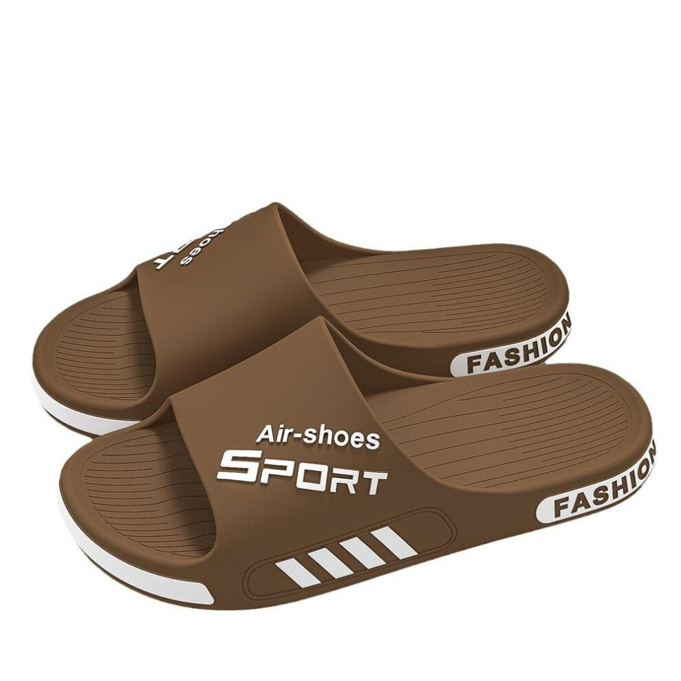 (brown, 36-37) Order A Size Up Quick-drying Non Slip Slide Slippers For Men Women, Summer PVC Casual House Shoes For Indoor Outdoor Shower