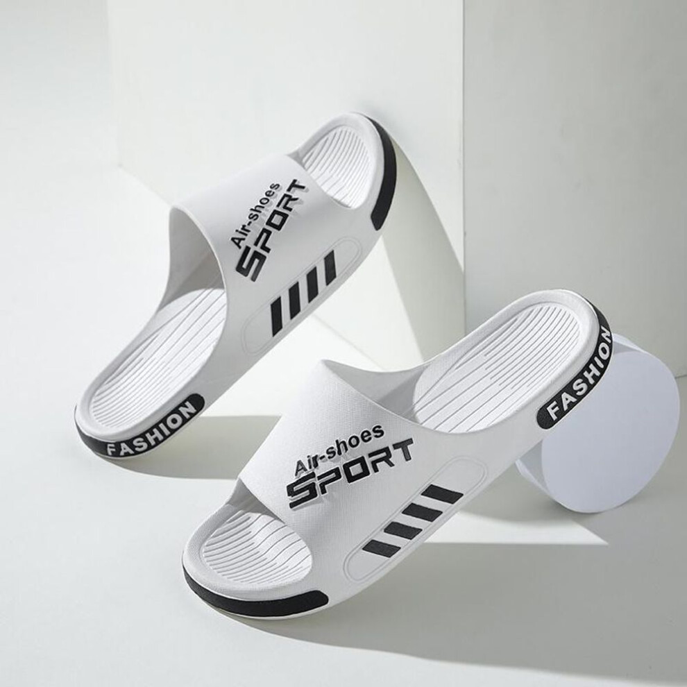 (white, 46-47) Order A Size Up Quick-drying Non Slip Slide Slippers For Men Women, Summer PVC Casual House Shoes For Indoor Outdoor Shower
