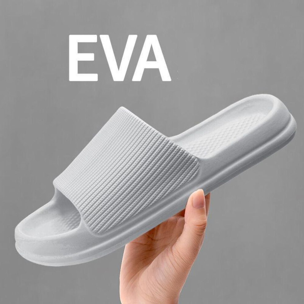 (grey, 38-39) Slippers Couple Slippers Men And Women Slippers Summer Sandals And Slippers Fashion Casual Thick Bottom Beach Bathroom Slippers
