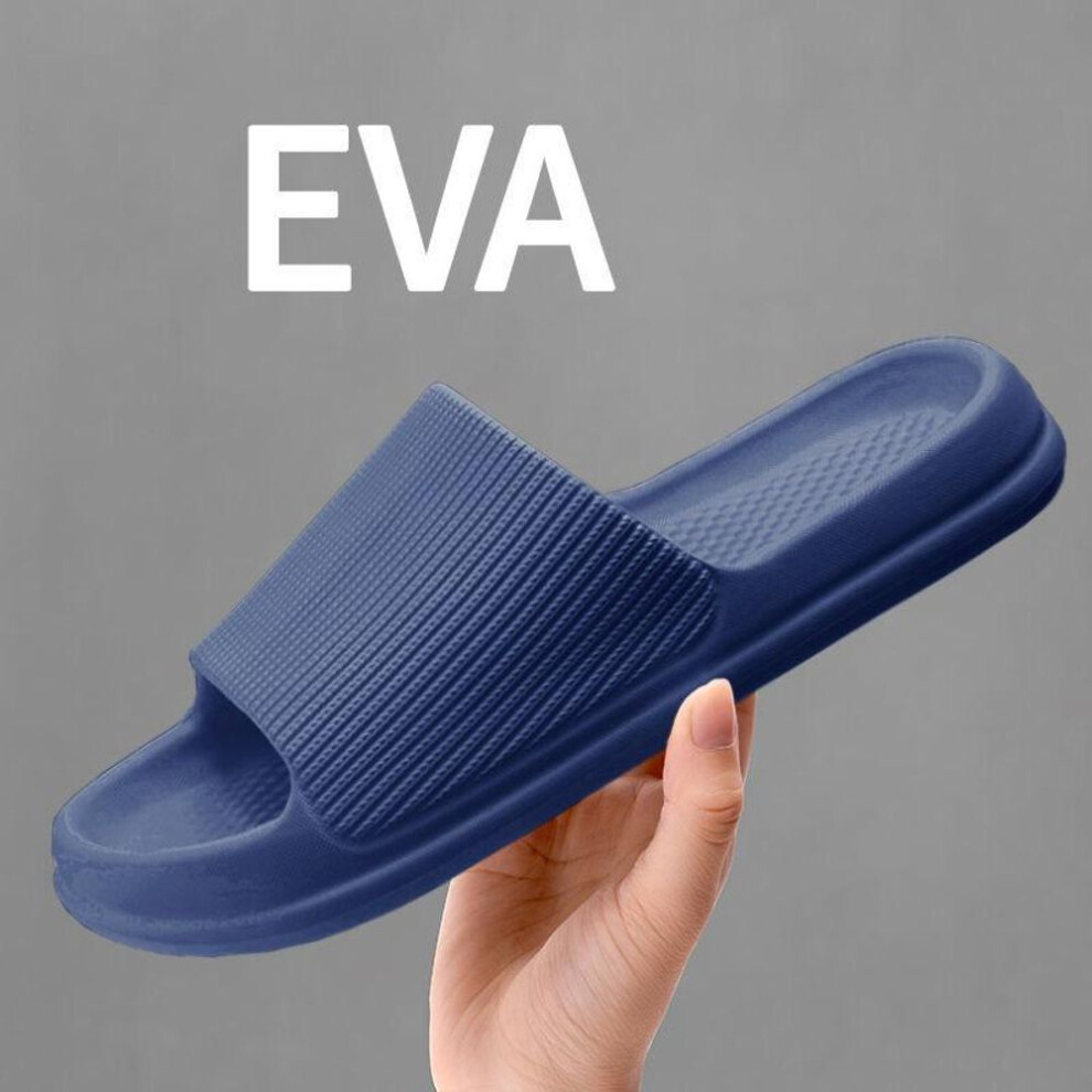 (blue, 40-41) Slippers Couple Slippers Men And Women Slippers Summer Sandals And Slippers Fashion Casual Thick Bottom Beach Bathroom Slippers