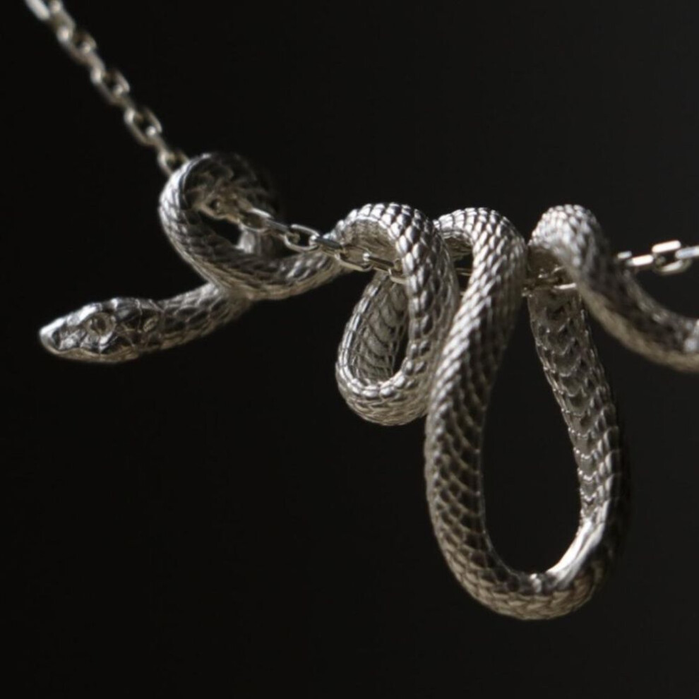 (silver, 1 pc) Wrapped Snake Necklace Neutral Cold Style High-end Design Sense Pendant