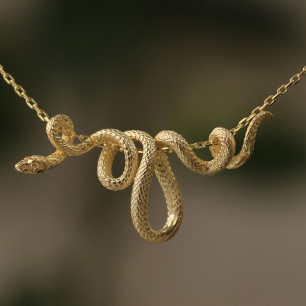 (gold, 1 pc) Wrapped Snake Necklace Neutral Cold Style High-end Design Sense Pendant