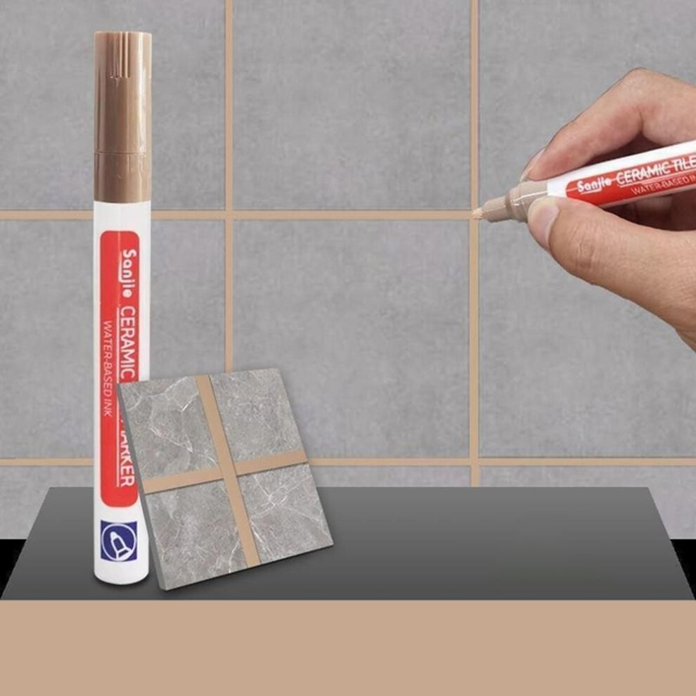 (tan, 1 pc) New Waterproof White Wall Tile Marker Pen Grout Restorer Gap Repair For Bathroom Floor Seam Paint Filling Construction Tools